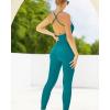 imageRUNNING GIRL One Piece Jumpsuit Yoga Bodycon Ribbed Jumpsuit with Tummy Control Bodysuits for Women Full LengthInk Green