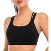 imageRUNNING GIRL Sports Bra for Women Sexy Crisscross Back Medium Support Padded Strappy Yoga Bra with Removable CupsAblack