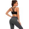 imageRUNNING GIRL Sports Bra for Women Sexy Crisscross Back Medium Support Padded Strappy Yoga Bra with Removable CupsAblack