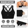 imageRUNNING GIRL Sports Bra for Women Sexy Crisscross Back Medium Support Padded Strappy Yoga Bra with Removable CupsAblack