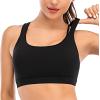 imageRUNNING GIRL Sports Bra for Women Sexy Crisscross Back Medium Support Padded Strappy Yoga Bra with Removable CupsAblack