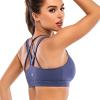 imageRUNNING GIRL Sports Bra for Women Sexy Crisscross Back Medium Support Padded Strappy Yoga Bra with Removable CupsAblue