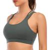 imageRUNNING GIRL Sports Bra for Women Sexy Crisscross Back Medium Support Padded Strappy Yoga Bra with Removable CupsAdark Green