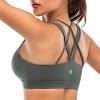 imageRUNNING GIRL Sports Bra for Women Sexy Crisscross Back Medium Support Padded Strappy Yoga Bra with Removable CupsAdark Green
