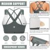 imageRUNNING GIRL Sports Bra for Women Sexy Crisscross Back Medium Support Padded Strappy Yoga Bra with Removable CupsAdark Green