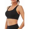 imageRUNNING GIRL Sports Bra for Women Sexy Crisscross Back Medium Support Padded Strappy Yoga Bra with Removable CupsBblack
