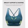 imageRUNNING GIRL Sports Bra for Women Sexy Crisscross Back Medium Support Padded Strappy Yoga Bra with Removable CupsBblue
