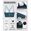 imageRUNNING GIRL Sports Bra for Women Sexy Crisscross Back Medium Support Padded Strappy Yoga Bra with Removable CupsBblue