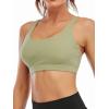 imageRUNNING GIRL Sports Bra for Women Sexy Crisscross Back Medium Support Padded Strappy Yoga Bra with Removable CupsBgreen