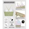 imageRUNNING GIRL Sports Bra for Women Sexy Crisscross Back Medium Support Padded Strappy Yoga Bra with Removable CupsBgreen