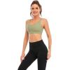 imageRUNNING GIRL Sports Bra for Women Sexy Crisscross Back Medium Support Padded Strappy Yoga Bra with Removable CupsBgreen
