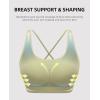 imageRUNNING GIRL Sports Bra for Women Sexy Crisscross Back Medium Support Padded Strappy Yoga Bra with Removable CupsBgreen