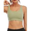 imageRUNNING GIRL Sports Bra for Women Sexy Crisscross Back Medium Support Padded Strappy Yoga Bra with Removable CupsBgreen