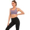 imageRUNNING GIRL Sports Bra for Women Sexy Crisscross Back Medium Support Padded Strappy Yoga Bra with Removable CupsBpurple