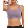 imageRUNNING GIRL Sports Bra for Women Sexy Crisscross Back Medium Support Padded Strappy Yoga Bra with Removable CupsBpurple
