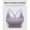 imageRUNNING GIRL Sports Bra for Women Sexy Crisscross Back Medium Support Padded Strappy Yoga Bra with Removable CupsBpurple