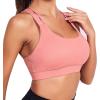 imageRUNNING GIRL Sports Bra for Women Sexy Crisscross Back Medium Support Padded Strappy Yoga Bra with Removable CupsCpink