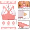 imageRUNNING GIRL Sports Bra for Women Sexy Crisscross Back Medium Support Padded Strappy Yoga Bra with Removable CupsCpink