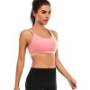 imageRUNNING GIRL Sports Bra for Women Sexy Crisscross Back Medium Support Padded Strappy Yoga Bra with Removable CupsCpink