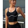imageRUNNING GIRL Sports Bras for WomenLongline Workout Crop Tank Tops Padded with Built in Shelf Padded Sports BraBlack