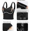 imageRUNNING GIRL Sports Bras for WomenLongline Workout Crop Tank Tops Padded with Built in Shelf Padded Sports BraBlack