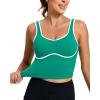 imageRUNNING GIRL Sports Bras for WomenLongline Workout Crop Tank Tops Padded with Built in Shelf Padded Sports BraBright Green