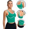 imageRUNNING GIRL Sports Bras for WomenLongline Workout Crop Tank Tops Padded with Built in Shelf Padded Sports BraBright Green