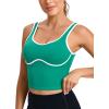 imageRUNNING GIRL Sports Bras for WomenLongline Workout Crop Tank Tops Padded with Built in Shelf Padded Sports BraBright Green
