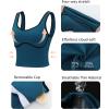 imageRUNNING GIRL Sports Bras for WomenLongline Workout Crop Tank Tops Padded with Built in Shelf Padded Sports BraDark Blue