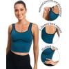 imageRUNNING GIRL Sports Bras for WomenLongline Workout Crop Tank Tops Padded with Built in Shelf Padded Sports BraDark Blue