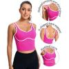 imageRUNNING GIRL Sports Bras for WomenLongline Workout Crop Tank Tops Padded with Built in Shelf Padded Sports BraHot Pink