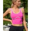 imageRUNNING GIRL Sports Bras for WomenLongline Workout Crop Tank Tops Padded with Built in Shelf Padded Sports BraHot Pink