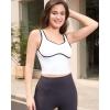 imageRUNNING GIRL Sports Bras for WomenLongline Workout Crop Tank Tops Padded with Built in Shelf Padded Sports BraWhite