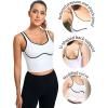 imageRUNNING GIRL Sports Bras for WomenLongline Workout Crop Tank Tops Padded with Built in Shelf Padded Sports BraWhite