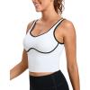 imageRUNNING GIRL Sports Bras for WomenLongline Workout Crop Tank Tops Padded with Built in Shelf Padded Sports BraWhite