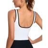 imageRUNNING GIRL Sports Bras for WomenLongline Workout Crop Tank Tops Padded with Built in Shelf Padded Sports BraWhite