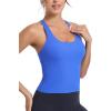 imageRUNNING GIRL Workout Tank Tops with Built in Bras for WomenWork Top for WomenSports Bras for Women Padded Yoga BraBlue