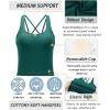 imageRUNNING GIRL Workout Tank Tops with Built in Bras for WomenWork Top for WomenSports Bras for Women Padded Yoga BraDark Green