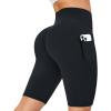 imageRUNNING GIRL High Waisted Shorts for Women with Pockets Workout Scrunch Butt Lifting Yoga Shorts Tummy ControlDeep Black