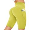 imageRUNNING GIRL High Waisted Shorts for Women with Pockets Workout Scrunch Butt Lifting Yoga Shorts Tummy ControlElectric Lemon