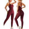 imageRUNNING GIRL Jumpsuits for WomenYoga Workout Ribbed Backless Sexy One Piece Outfits Tummy Control Unitard Bodysuit RompersAwinedred