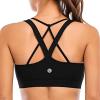 imageRUNNING GIRL Sports Bra for Women Sexy Crisscross Back Medium Support Padded Strappy Yoga Bra with Removable CupsAblack