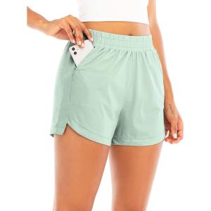 imageRUNNING GIRL Womens 3 Running QuickDry Athletic Shorts with Zipper Pockets Elastic Waist Gym Outdoor Beach Hiking Short
