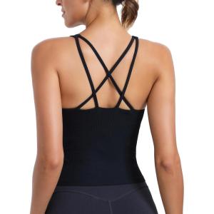 imageRUNNING GIRL Workout Tank Tops with Built in Bras for WomenWork Top for WomenSports Bras for Women Padded Yoga BraBlack