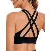imageRUNNING GIRL Sports Bra for Women High Support CrissCross Back Padded Strappy Sports Bras Yoga Bra with Removable Cups1blackgreywhite