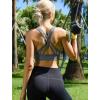 imageRUNNING GIRL Sports Bra for Women High Support CrissCross Back Padded Strappy Sports Bras Yoga Bra with Removable Cups1blackgreywhite