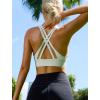 imageRUNNING GIRL Sports Bra for Women High Support CrissCross Back Padded Strappy Sports Bras Yoga Bra with Removable Cups1blackwhitedark Blue