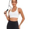 imageRUNNING GIRL Sports Bra for Women High Support CrissCross Back Padded Strappy Sports Bras Yoga Bra with Removable Cups1blackwhitedark Blue
