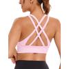 imageRUNNING GIRL Sports Bra for Women High Support CrissCross Back Padded Strappy Sports Bras Yoga Bra with Removable Cups1whitepinkgreen