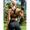 imageRUNNING GIRL Sports Bra for Women High Support CrissCross Back Padded Strappy Sports Bras Yoga Bra with Removable CupsBlack